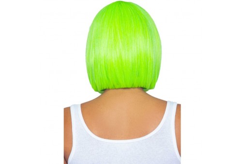 leg avenue peluca bob fluorescente verde neon