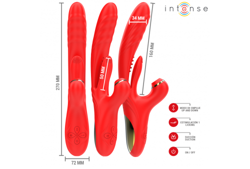 intense karol vibrador multifunción empuje estimulación succión rojo