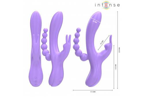 intense miko triple vibrador rabbit estimulador anal 7 vibraciones morado