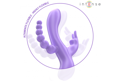 intense miko triple vibrador rabbit estimulador anal 7 vibraciones morado