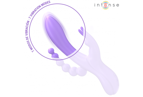 intense miko triple vibrador rabbit estimulador anal 7 vibraciones morado