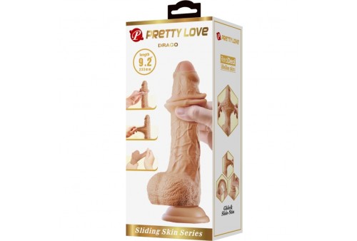 pretty love draco dildo realístico 23 cm natural