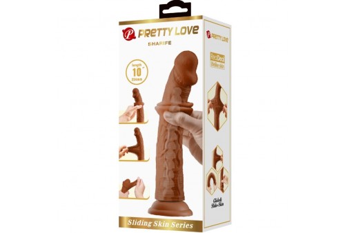 pretty love sharife dildo realístico 25 cm mulato