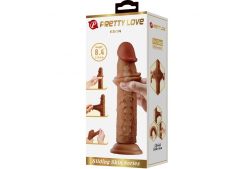 pretty love keon dildo realístico 21 cm mulato