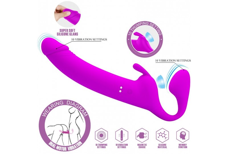 pretty love zanini dildo strap on sin arnes 10 vibraciones morado