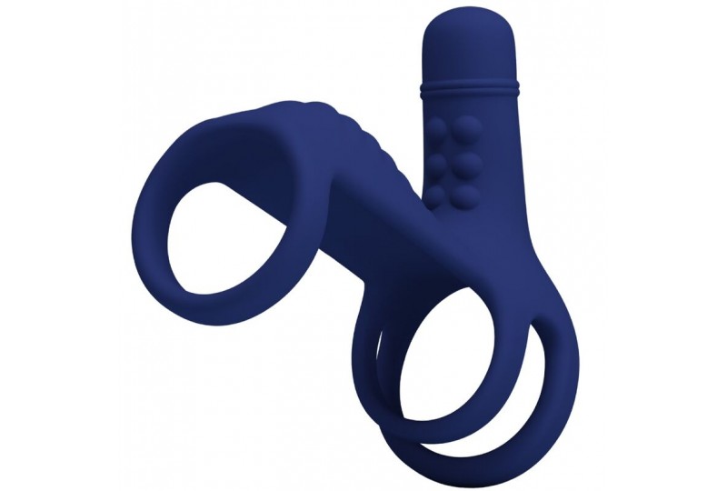 pretty love elish anillo vibrador con extensión azul