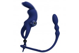 pretty love ayad anillo vibrador rabbit con plug azul