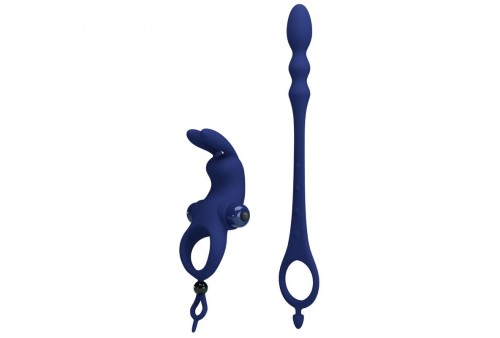 pretty love ayad anillo vibrador rabbit con plug azul