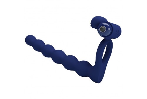 pretty love ajmal anillo vibrador con plug azul