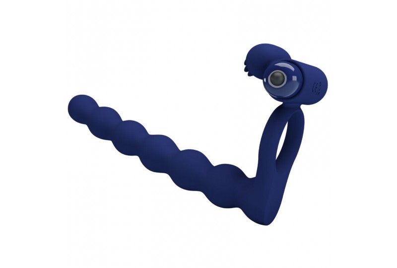 pretty love ajmal anillo vibrador con plug azul