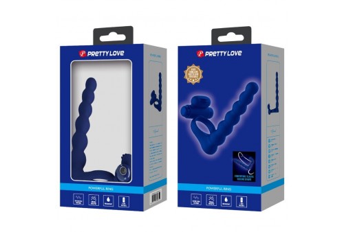 pretty love ajmal anillo vibrador con plug azul