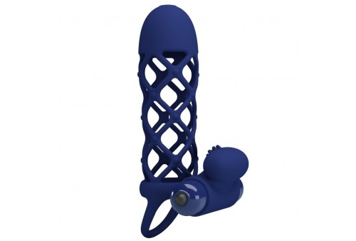 pretty love giann anillo vibrador con funda de silicona azul