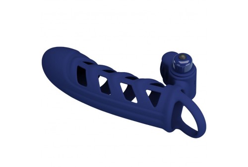 pretty love altaf anillo vibrador con funda de silicona azul