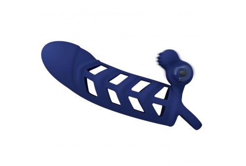 pretty love altaf anillo vibrador con funda de silicona azul