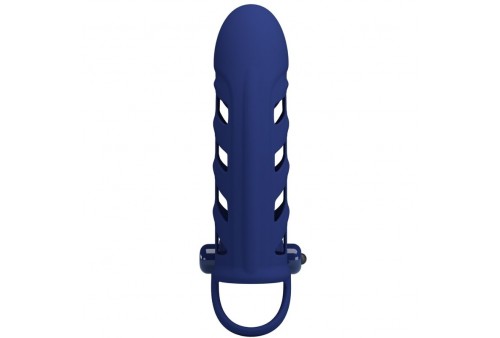 pretty love altaf anillo vibrador con funda de silicona azul