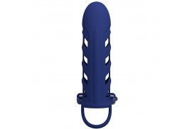 pretty love altaf anillo vibrador con funda de silicona azul