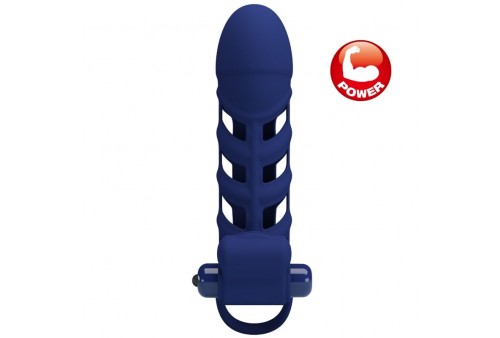 pretty love altaf anillo vibrador con funda de silicona azul