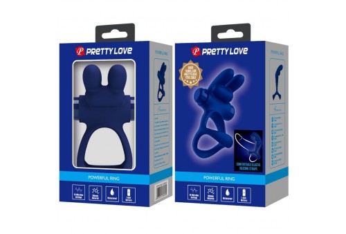 pretty love francisco doble anillo vibrador rabbit azul