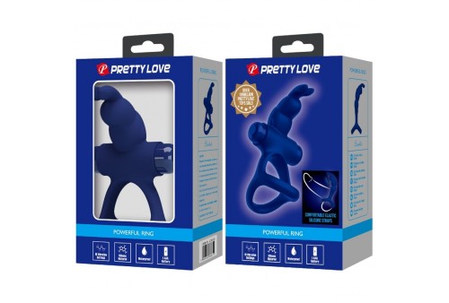 pretty love luchito doble anillo vibrador rabbit azul