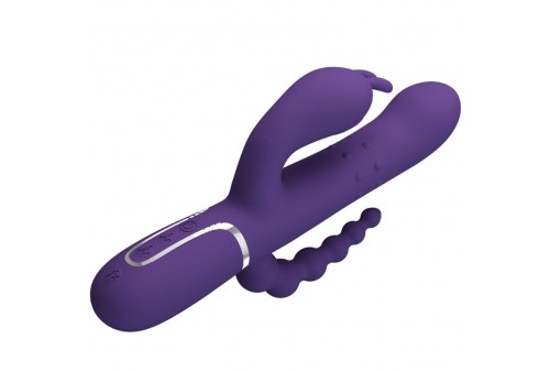 pretty love cammy triple vibrador multifunción 4 en 1 morado