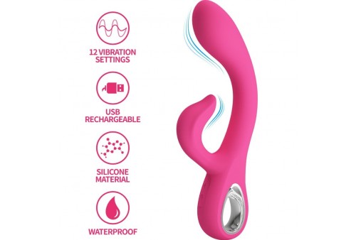 pretty love fritz vibrador rabbit 12 vibraciones rosa