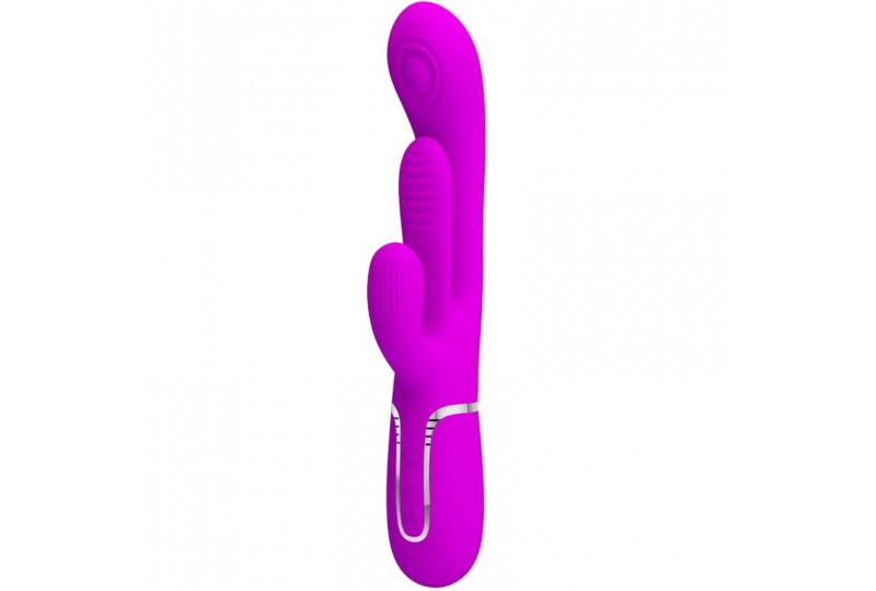 pretty love shania triple vibrador rabbit multifunción rosa