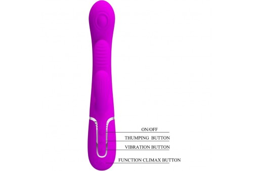 pretty love shania triple vibrador rabbit multifunción rosa