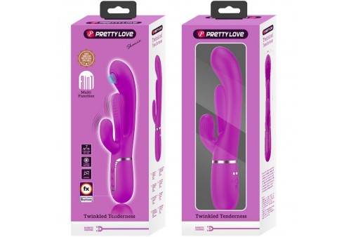 pretty love shania triple vibrador rabbit multifunción rosa