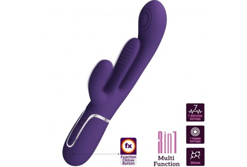 pretty love shania triple vibrador rabbit multifunción morado