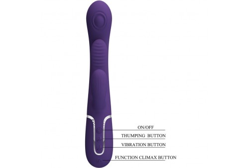 pretty love shania triple vibrador rabbit multifunción morado