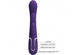 pretty love shania triple vibrador rabbit multifunción morado