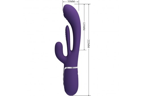 pretty love shania triple vibrador rabbit multifunción morado