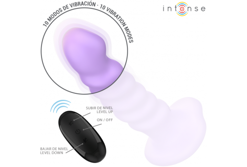 intense brenda vibrador talla m diseño en espiral 10 vibraciones morado control remoto