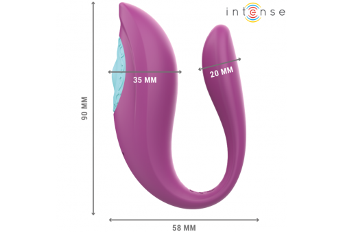 intense annie estimulador vibrador forma de u morado control remoto